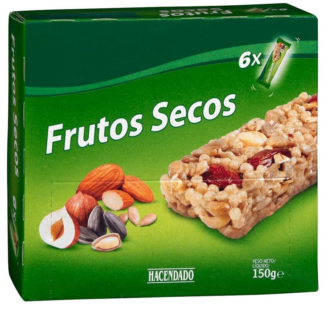 Barritas de cereales con frutos secos