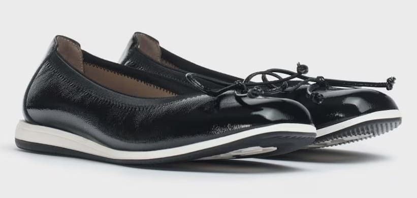Bailarinas de piel con lazo Wonders