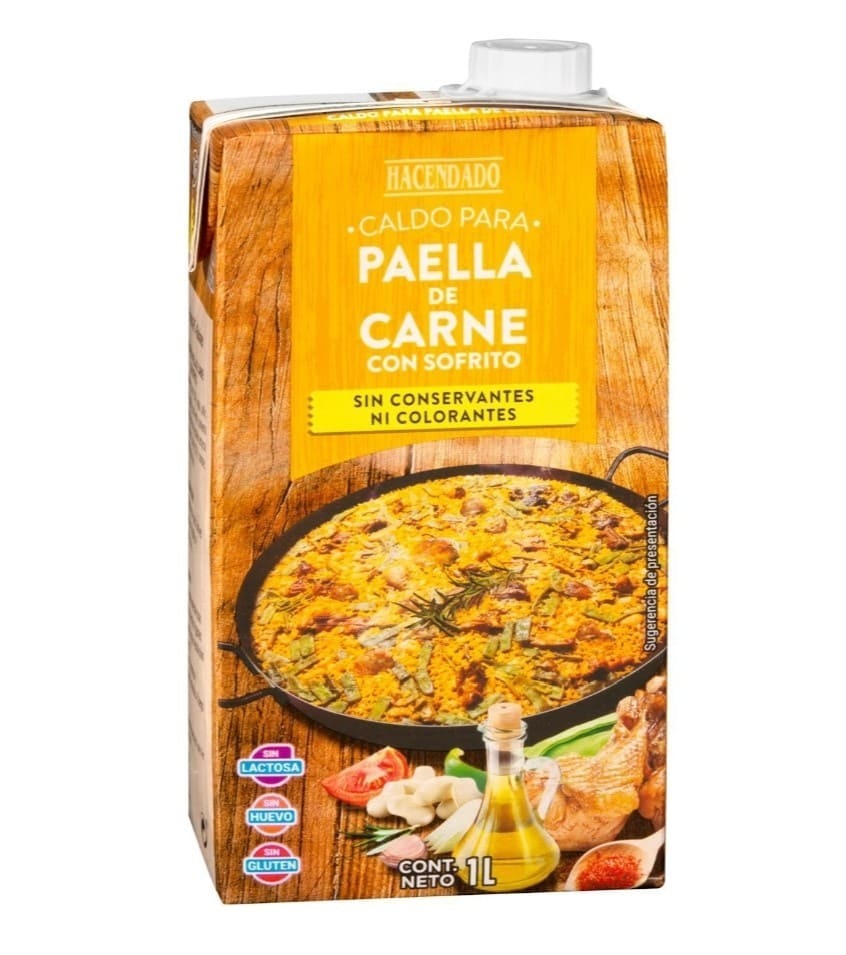 Caldo para paella de carne con sofrito