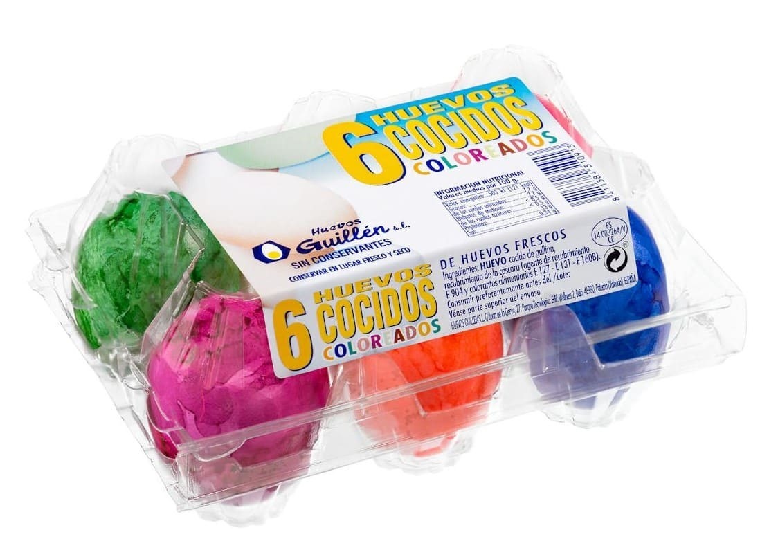 Huevos cocidos y coloreados de Pascua