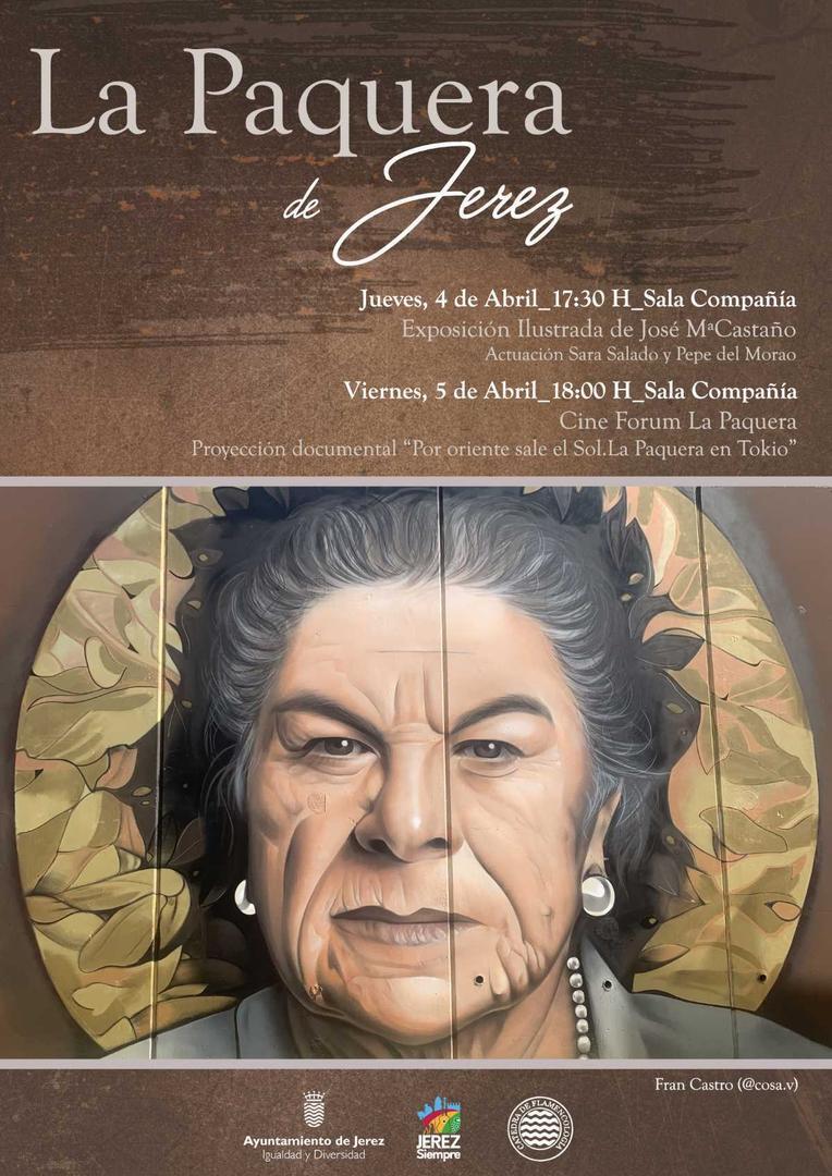 Cartel de las actividades dedicadas a La Paquera de Jerez