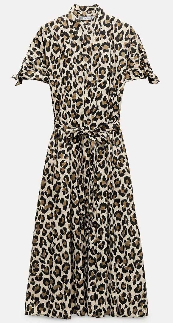 Vestido camisero estampado animal ZW Collection de Zara