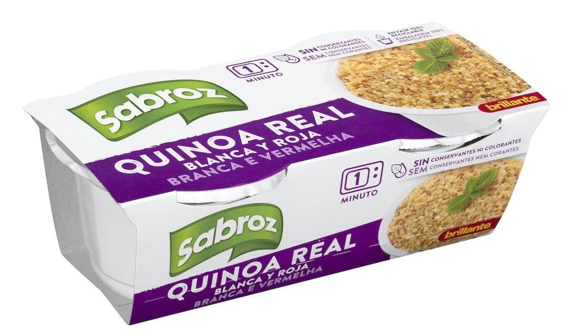 Quinoa cocida blanca y roja Sabroz Brillante