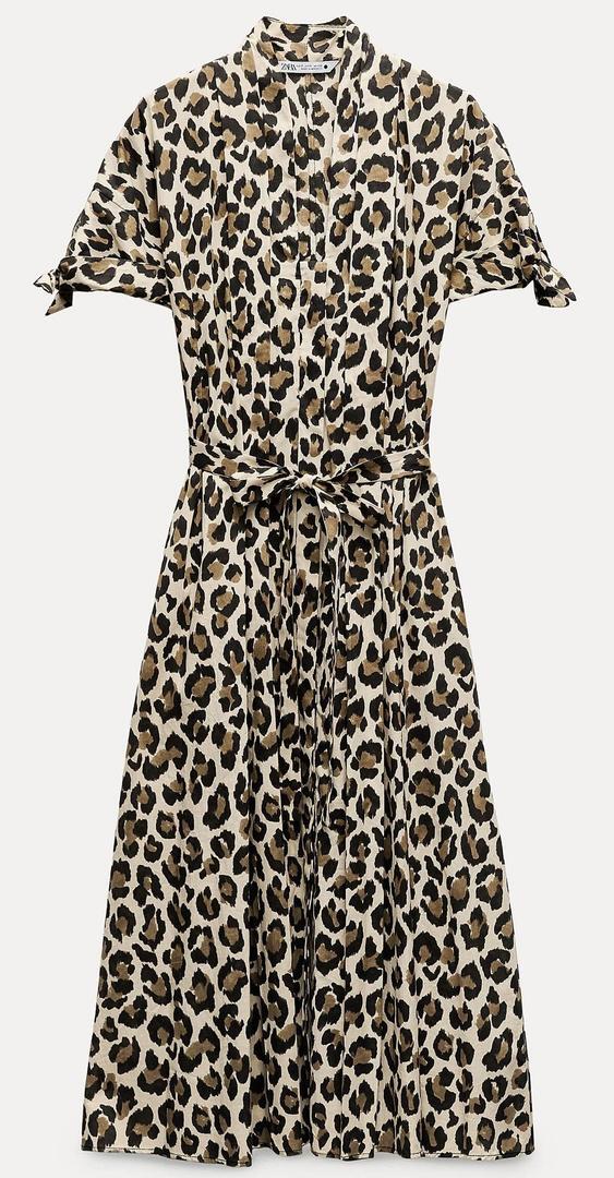 El nuevo vestido camisero estampado animal ZW Collection de Zara