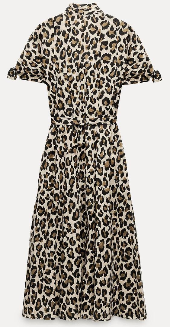 El nuevo vestido camisero estampado animal ZW Collection de Zara