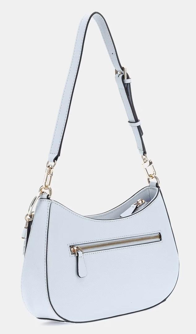 El bolso de hombro noelle saffiano de color azul de Guess