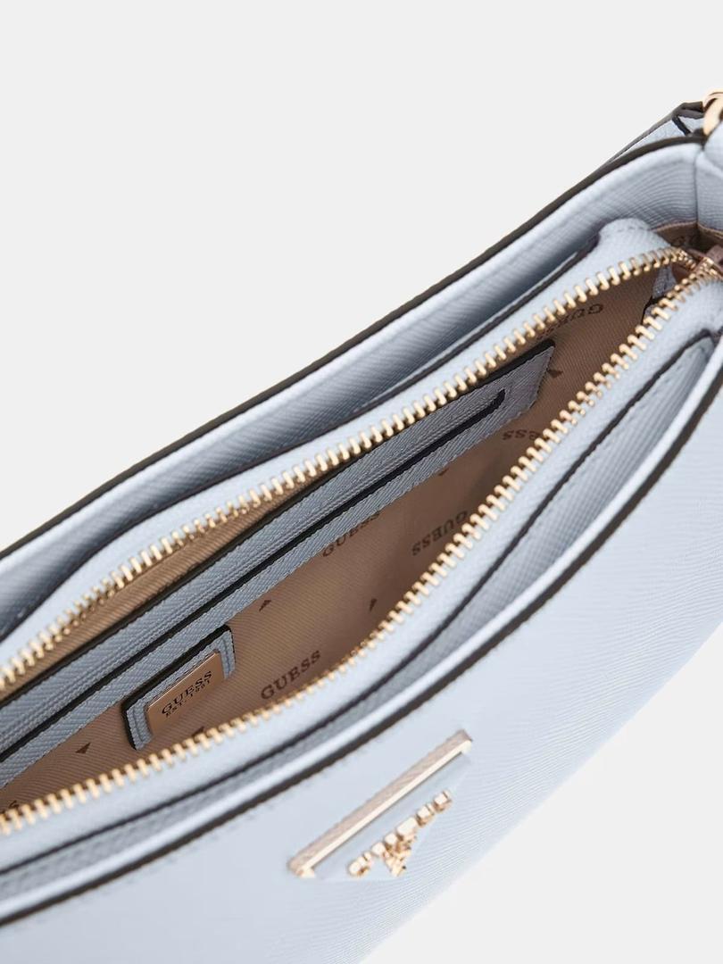 El bolso de hombro noelle saffiano de color azul de Guess