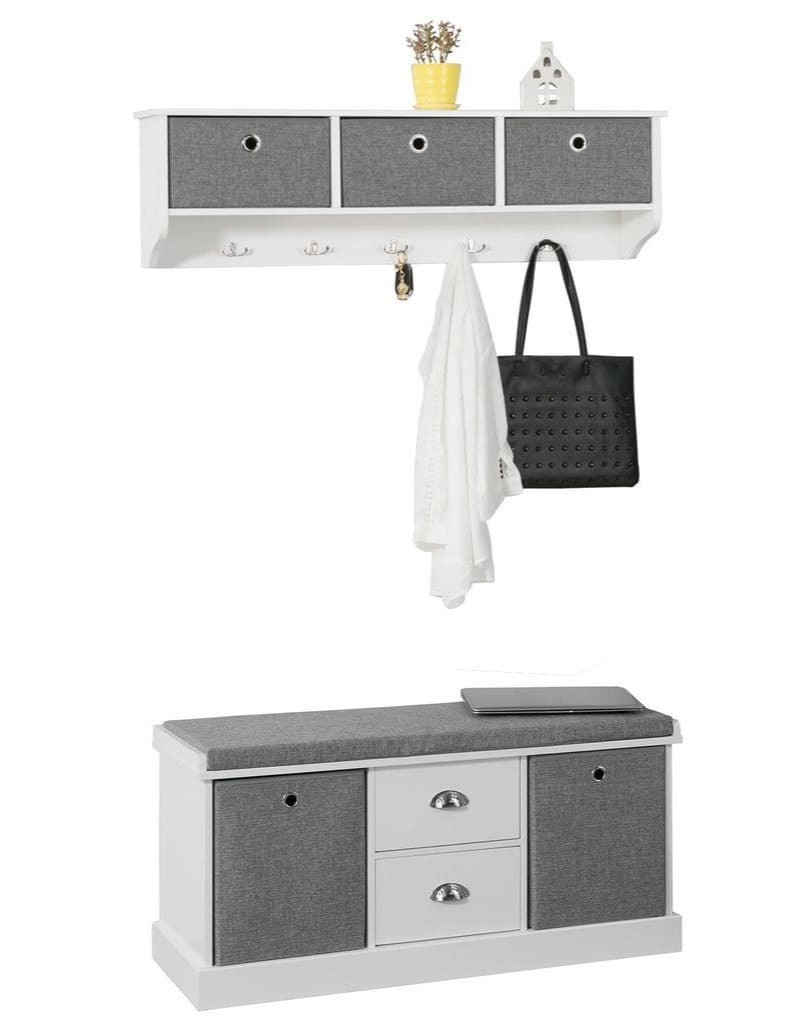 Mueble recibidor con zapatero y perchero Sobuy Es