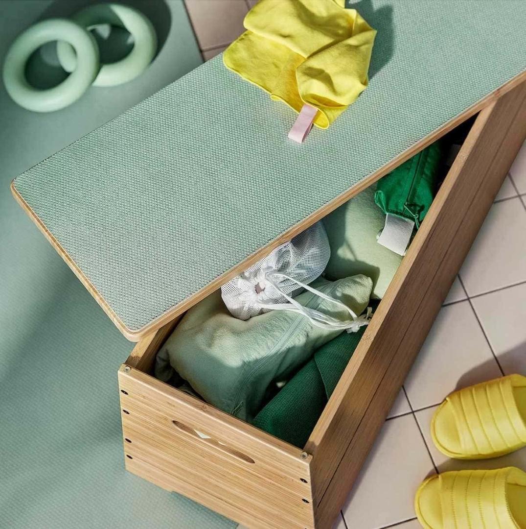 DAJLIEN Banco con almacenaje bambú de Ikea
