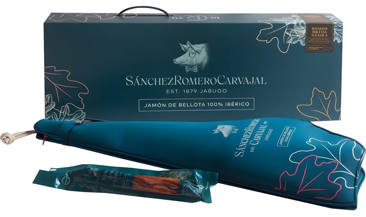 Estuche con jamón ibérico de bellota 100% pieza de 6 kg Sánchez Romero Carvajal