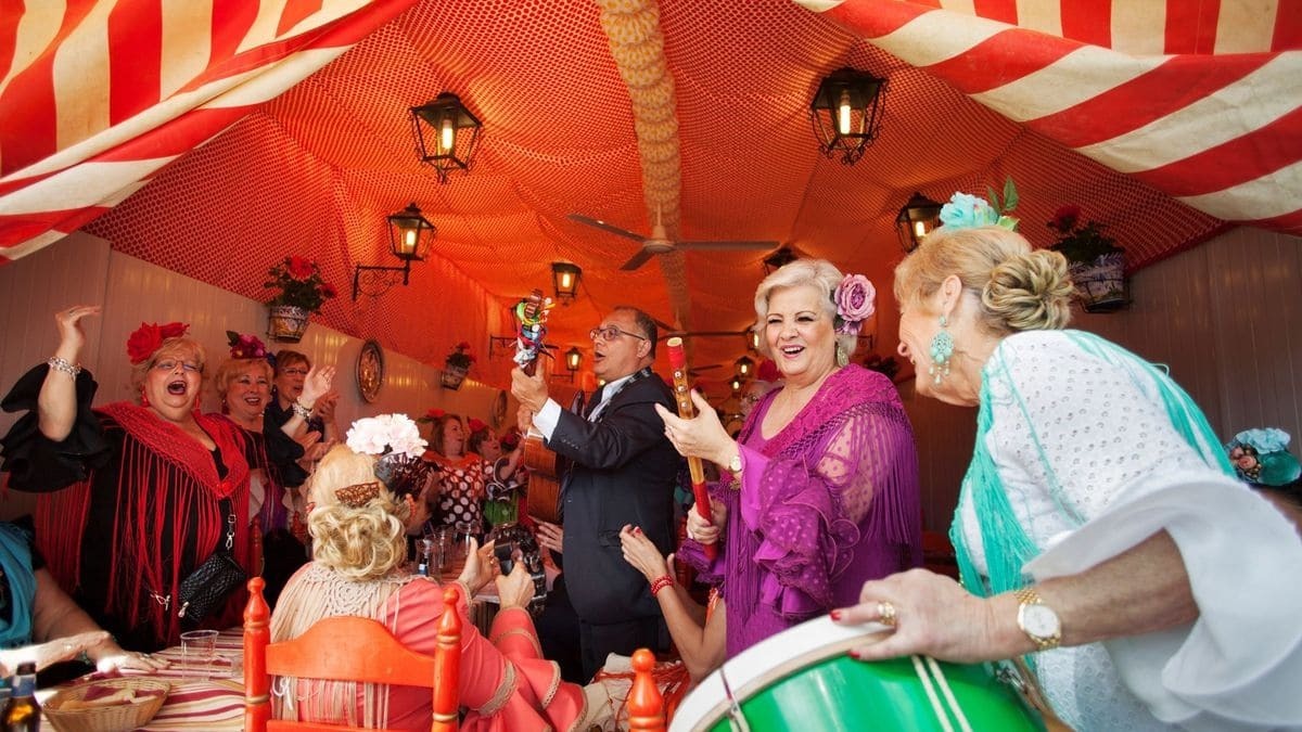 Interior de una caseta de feria