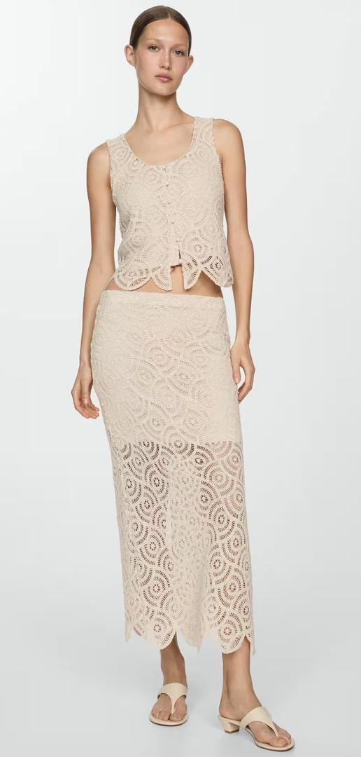 El nuevo top de crochet con botones de Mango