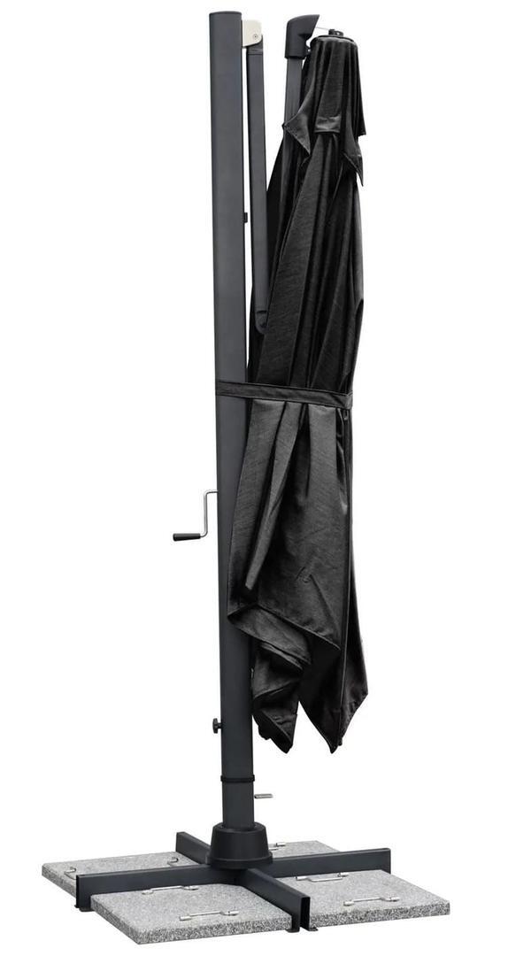 El parasol excéntrico cuadrado de aluminio y acero NATERIAL Sombra antracita de Leroy Merlin