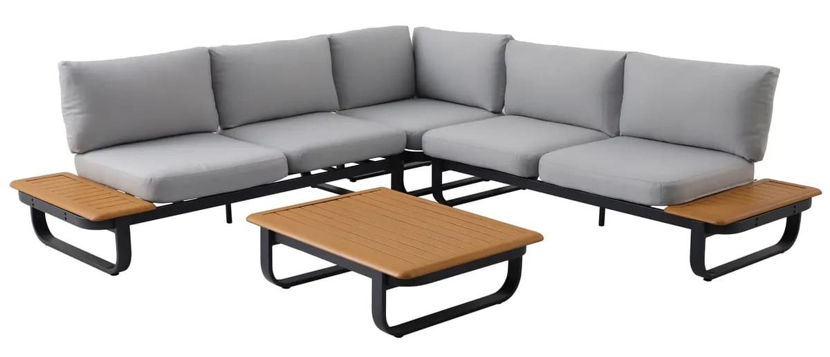 El set de muebles de jardín NATERIAL Calypso de aluminio gris para 5 personas de Leroy Merlin