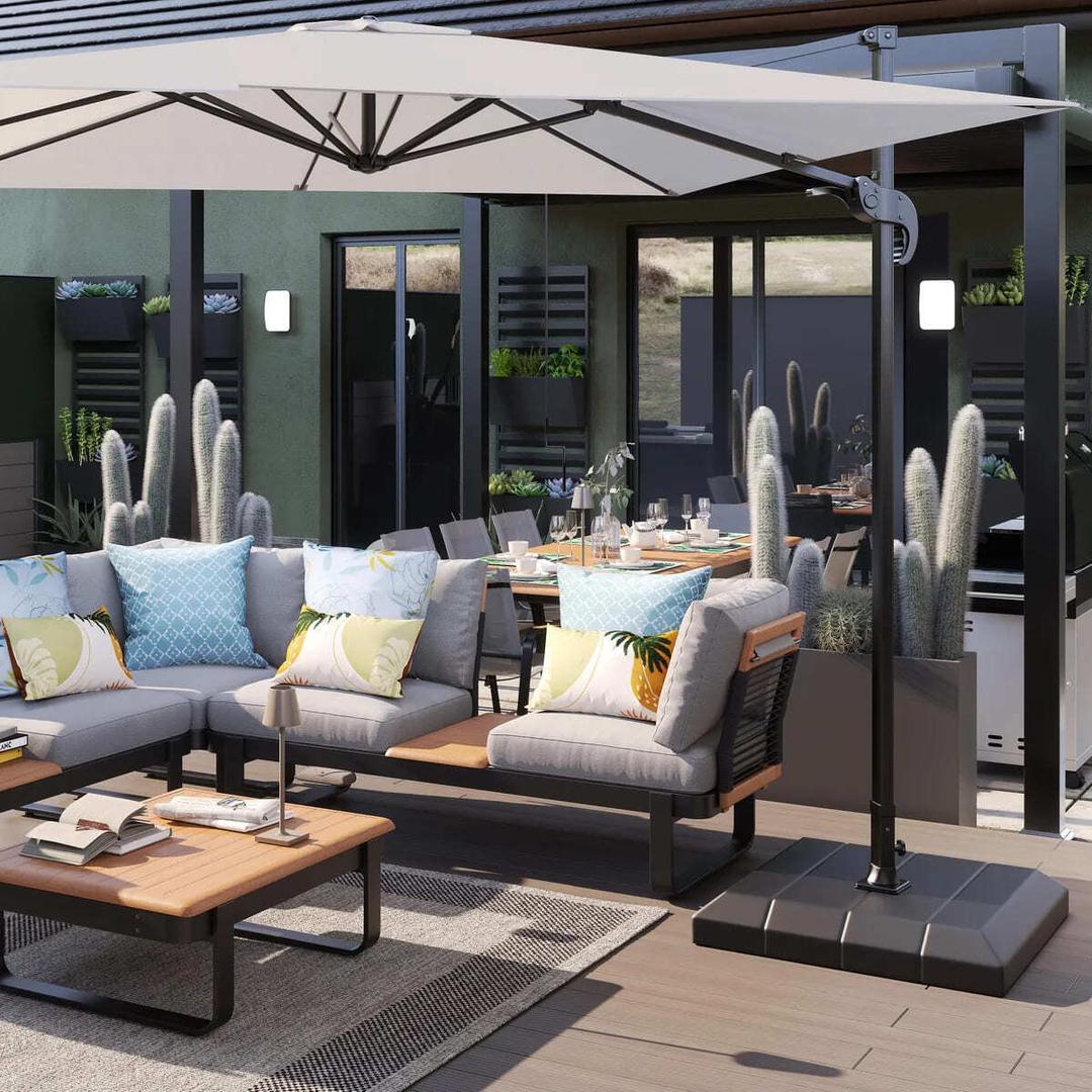 El set de muebles de jardín NATERIAL Calypso de aluminio gris para 5 personas de Leroy Merlin