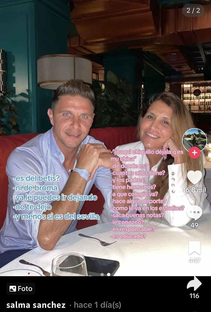 Joaquín Sánchez y Susana Saborido en el trend viral de sus hijas en TikTok