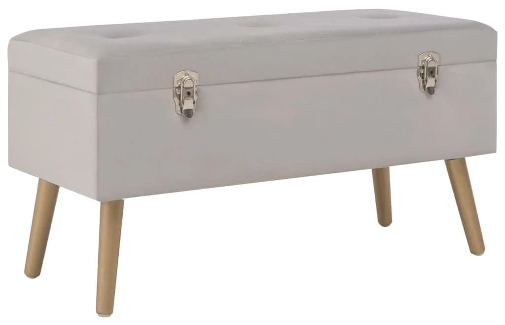 Banco con compartimento de terciopelo gris 80 cm de Leroy Merlin