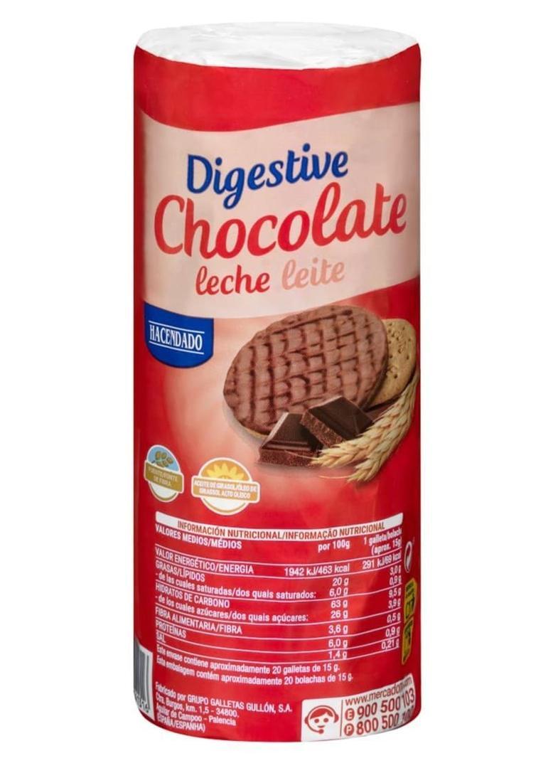 Galletas Digestive de chocolate con leche, Hacendado