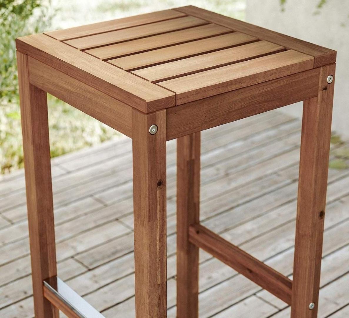 NÄMMARÖ Mesa con 2 taburetes exterior tinte marrón claro de Ikea