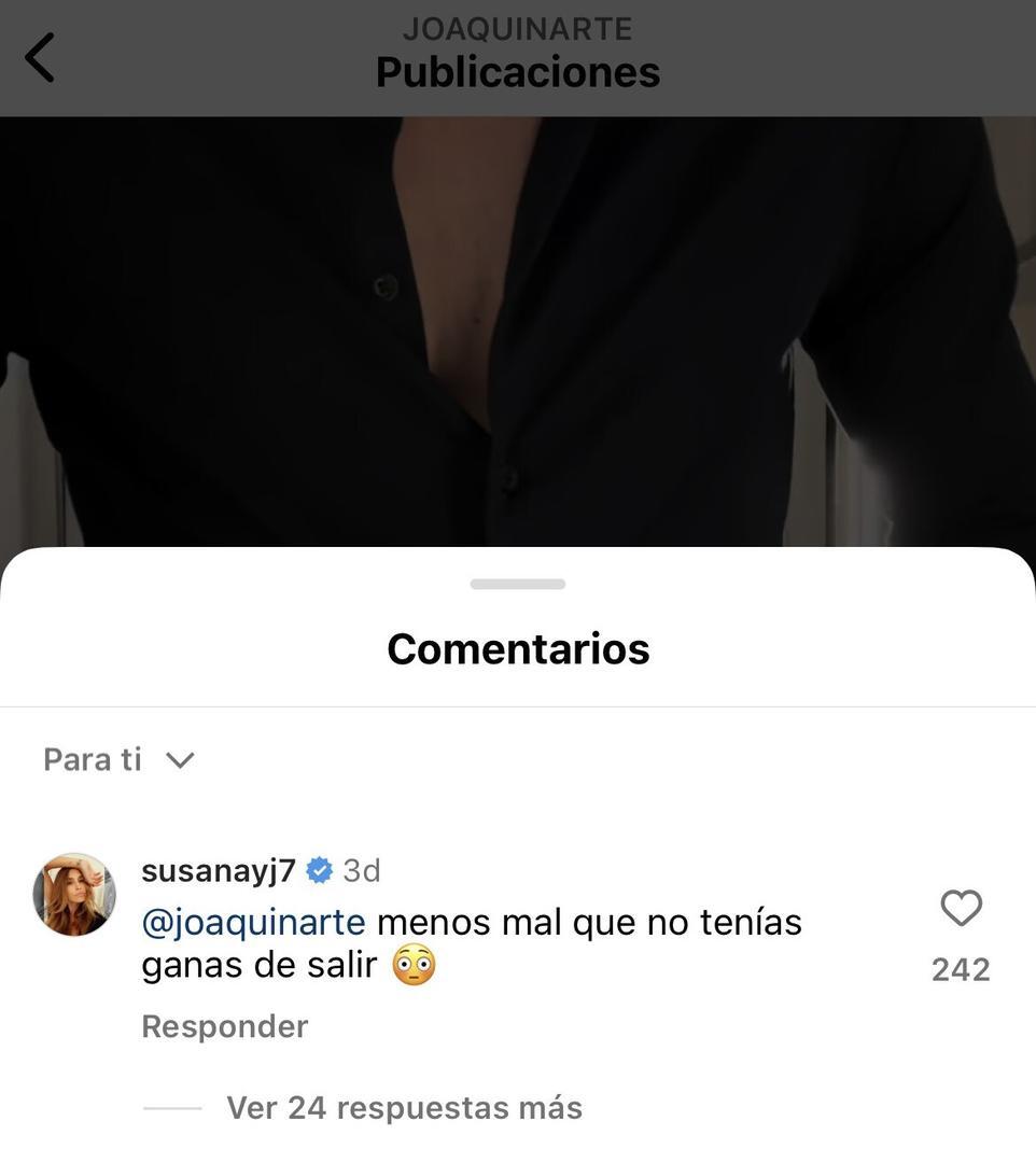 La respuesta de Susana Saborido en la publicación de Joaquín en Instagram