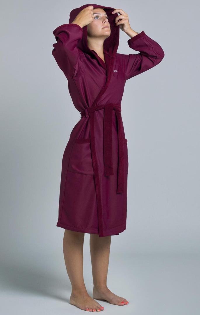 Albornoz Mujer microfibra algodón compacto con capucha de Decathlon