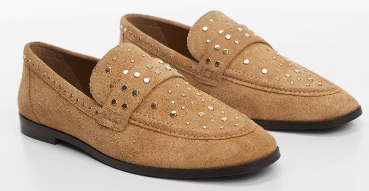 Mocasín piel tachuelas de Mango