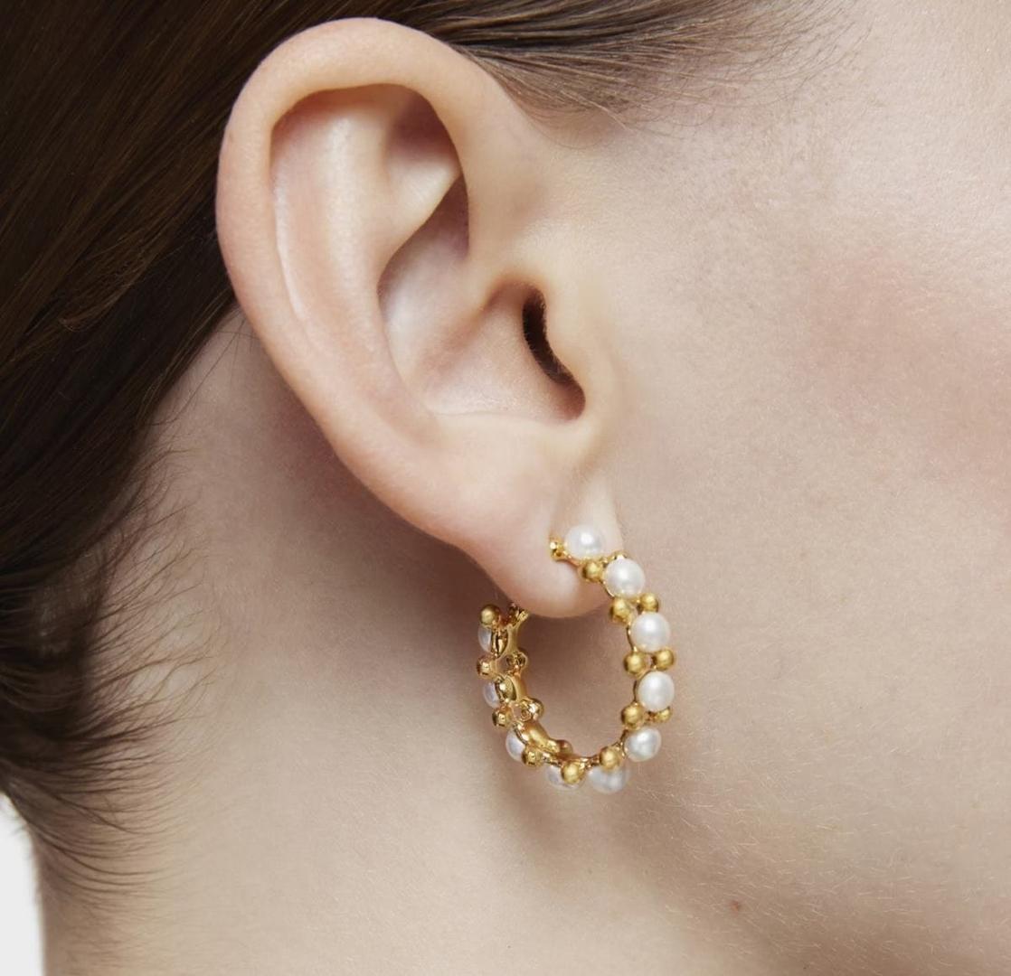 Pendientes de aro triple con baño de oro de 18 kt de TOUS