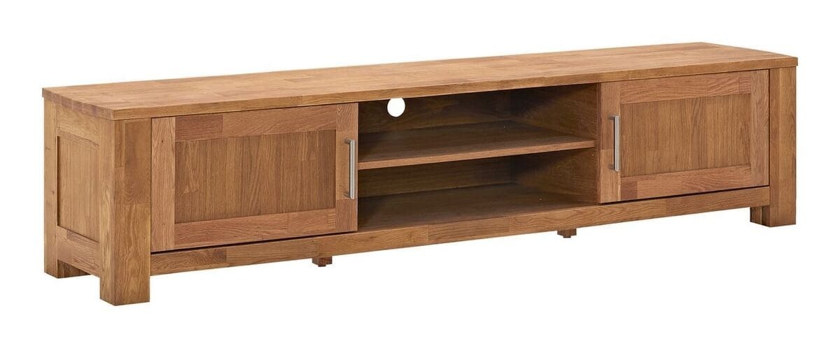 El mueble de TV OLDE de 200 cm con dos puertas de madera de roble de Jysk