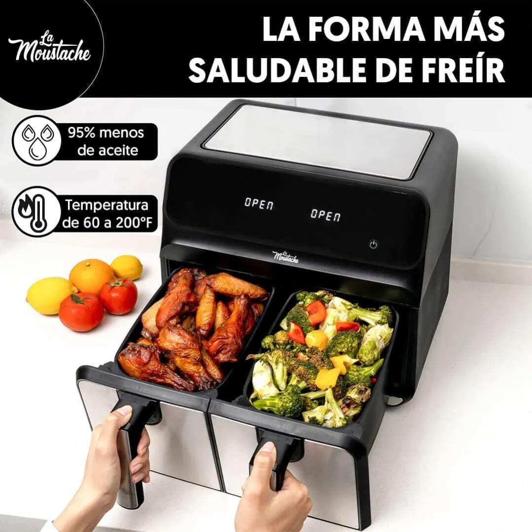 La freidora de aire de 8 litros con 2 cestillos de Le Moustache en Leroy Merlin