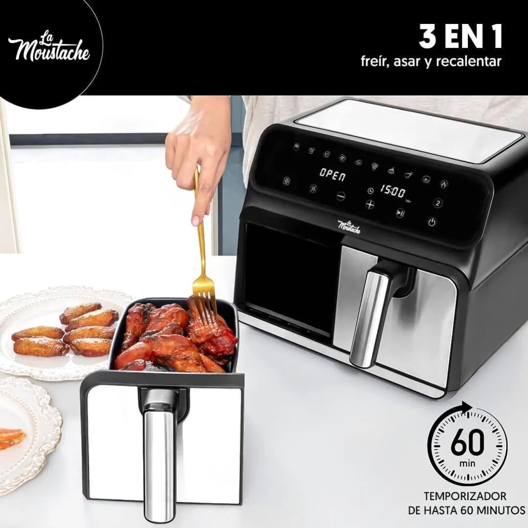 La freidora de aire de 8 litros con 2 cestillos de Le Moustache en Leroy Merlin