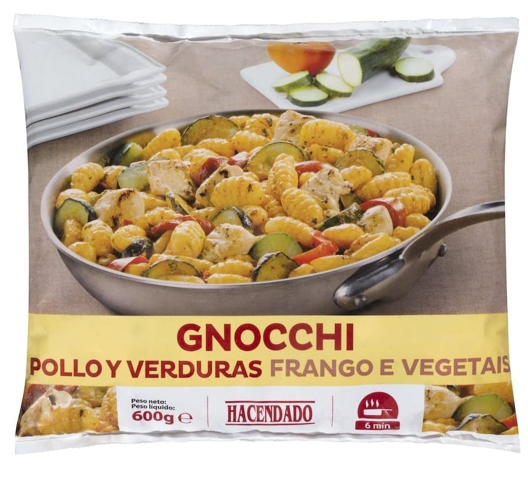 Gnocchi de pollo y verduras