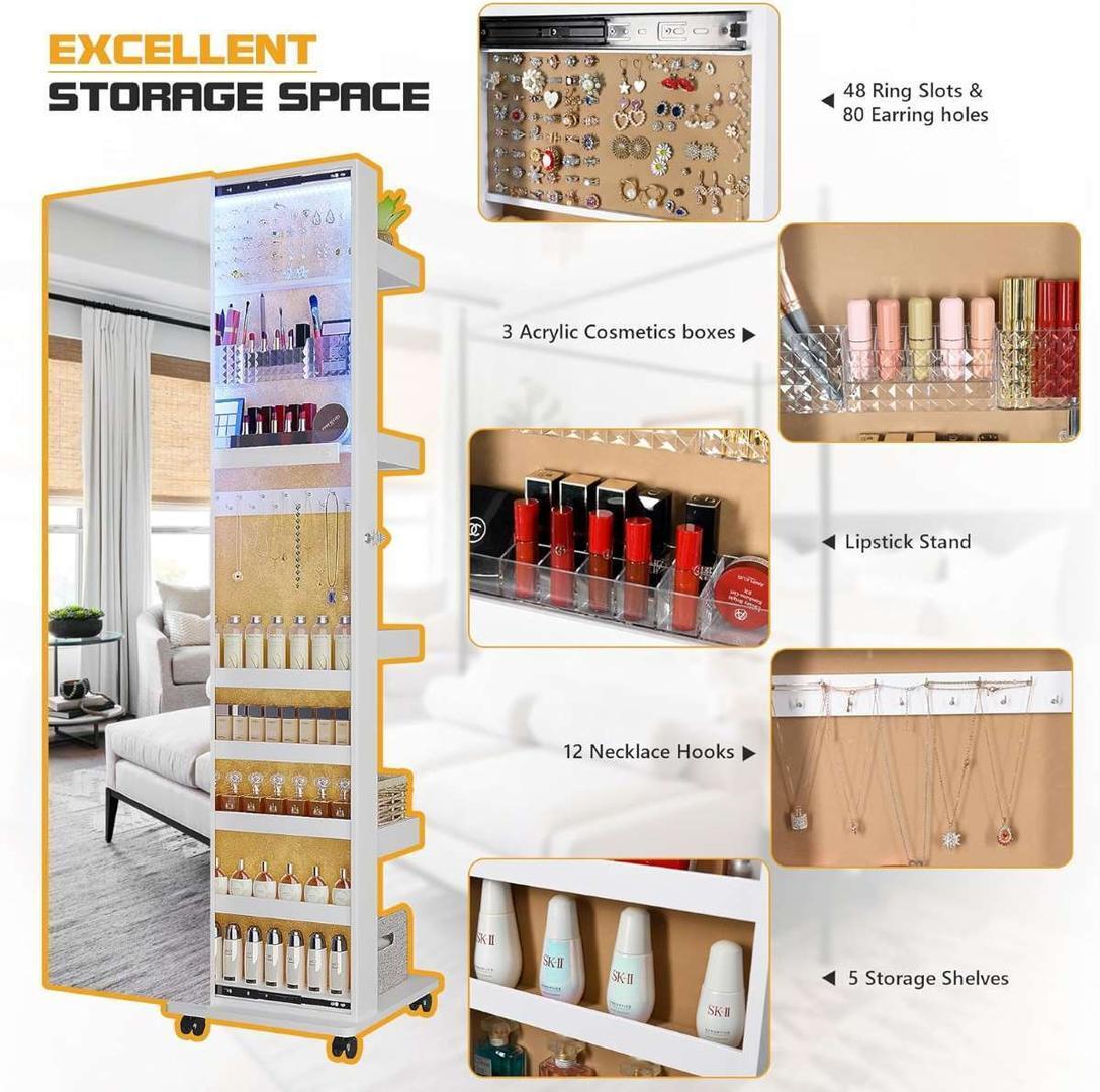 Figbird Armario para joyas giratorio 360° de Amazon