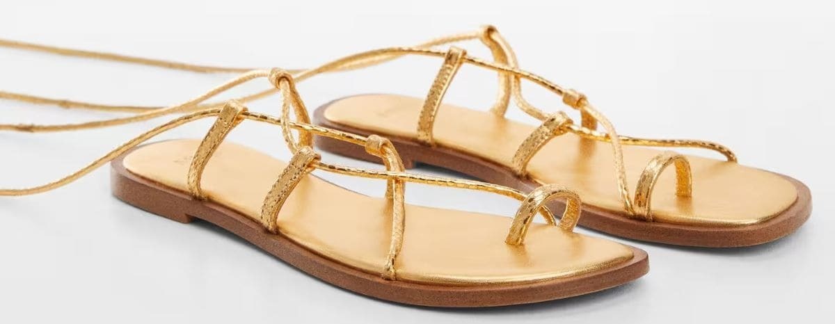 Sandalia piel tiras de Mango