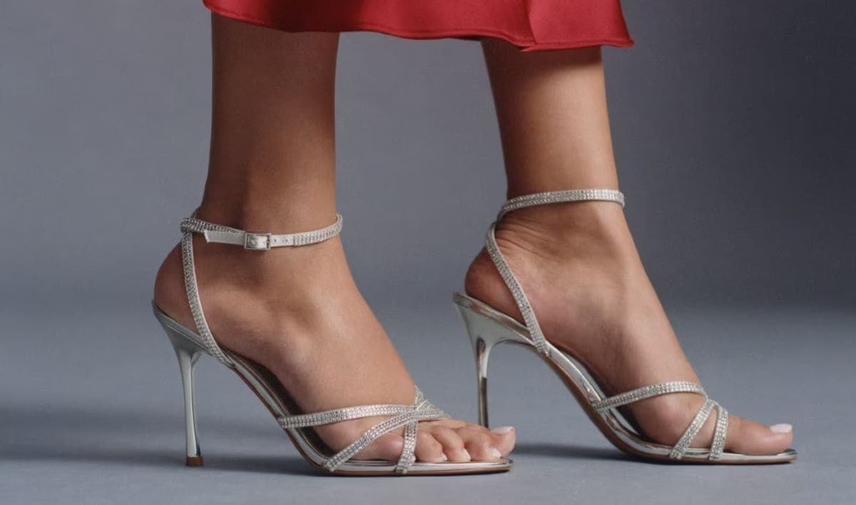 Sandalia strass tiras de Mango