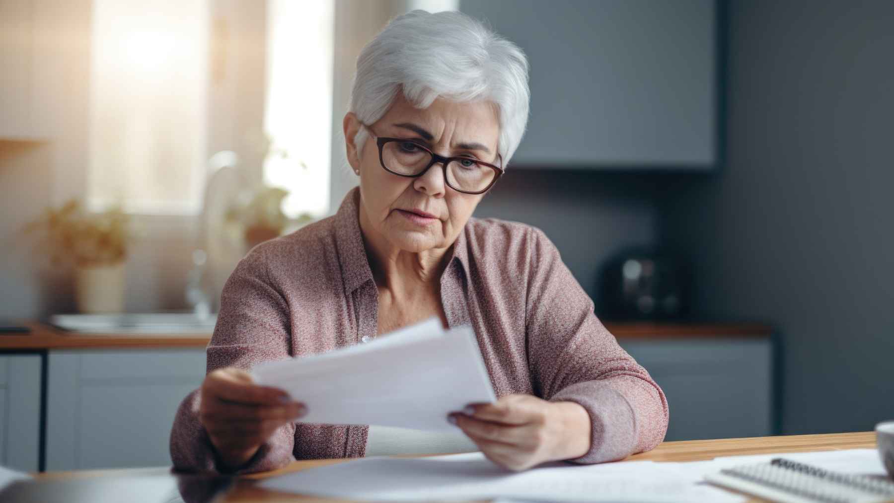 Una mujer pensionista revisa el estado de su pensión de la Seguridad Social