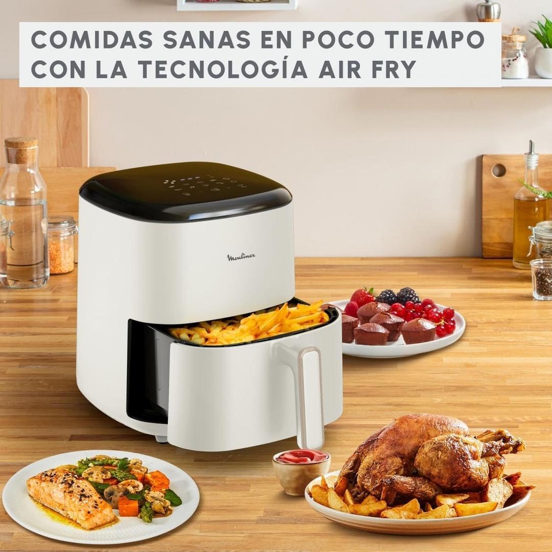 La freidora de aire sin aceite Moulinex con 1500 W y 5 litros blanco roto en Carrefour