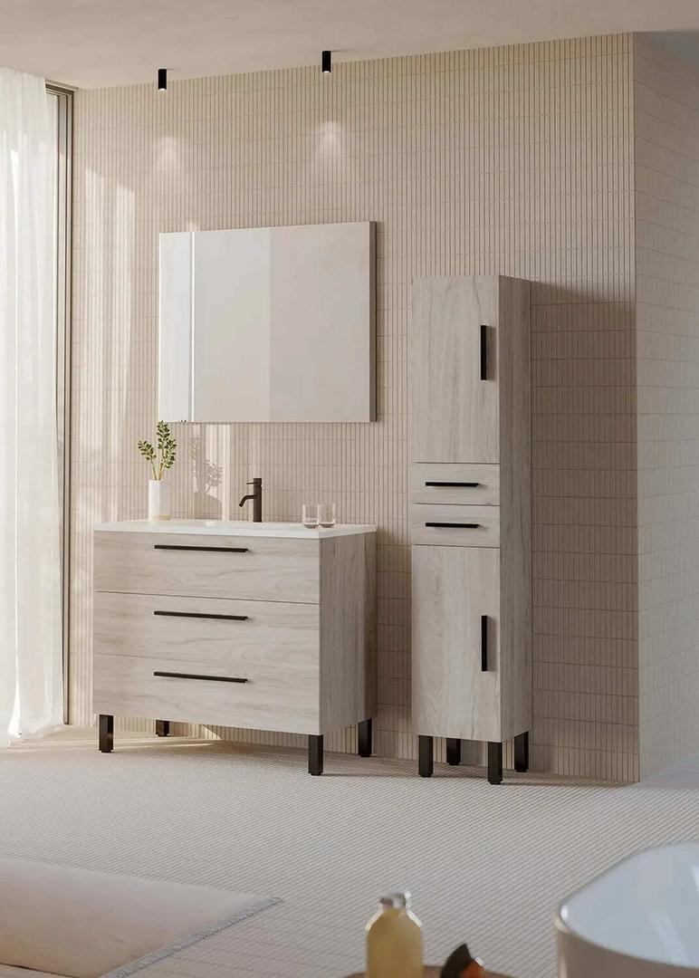 La columna de baño Madrid de color marrón de Leroy Merlin