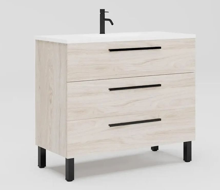 El mueble de baño Madrid de color marrón de Leroy Merlin