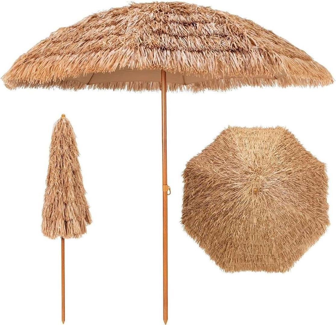 Sombrilla de Playa Pincho Hawai Beige 200cm de Decathlon