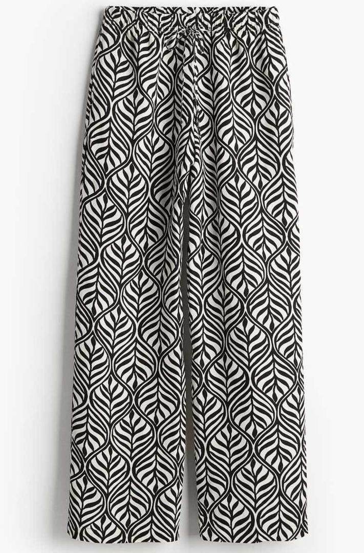 Pantalón sin cierre en mezcla de lino de H&M