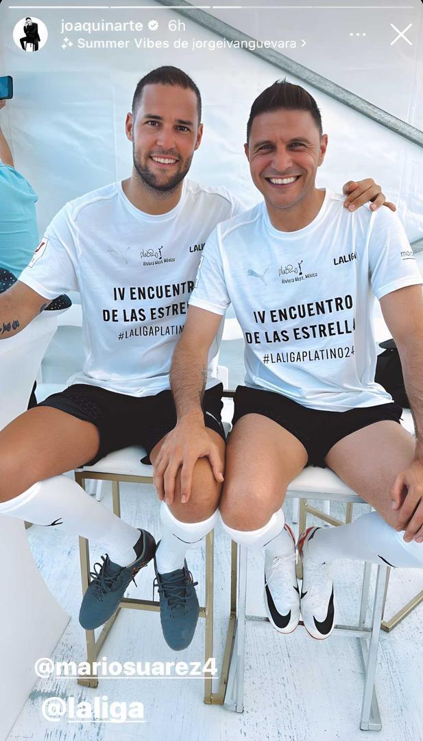 Joaquín Sánchez junto a Mario Suárez en la Riviera Maya