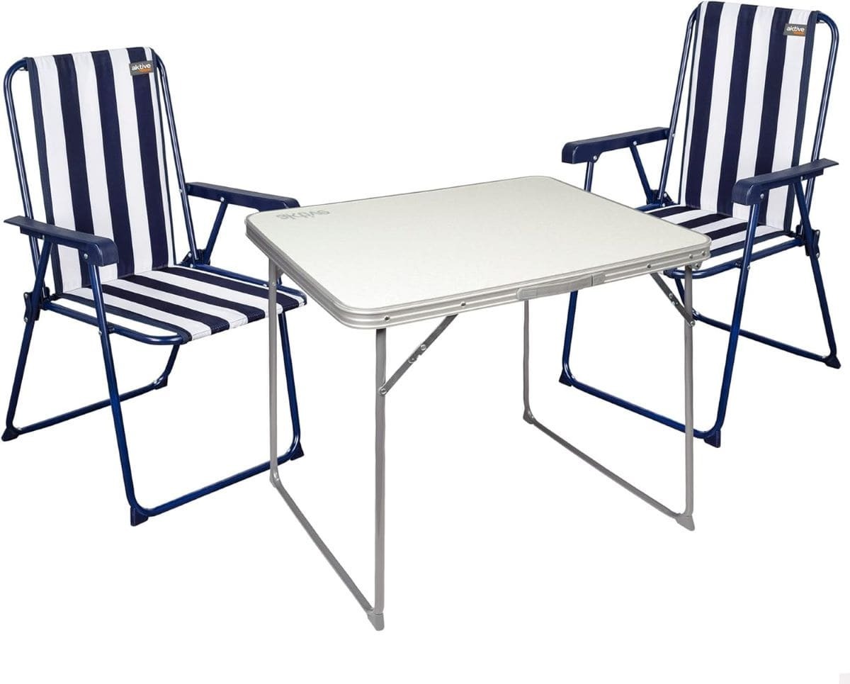 Conjunto de mesa y 2 sillas plegables AKTIVE