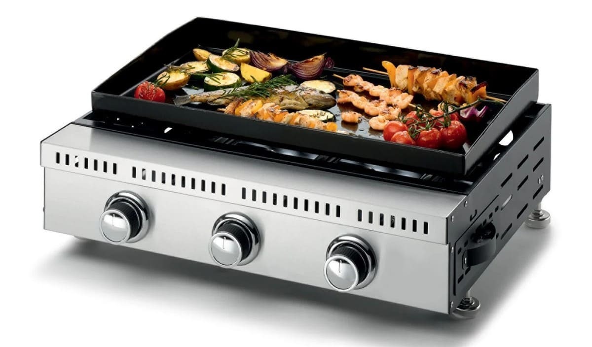 Plancha de gas con grill