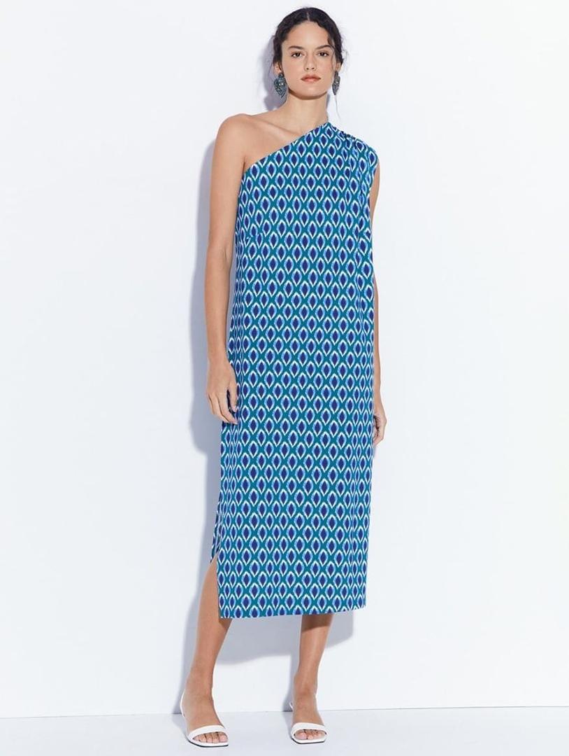 Sfera vestido asimétrico estampado de El Corte Inglés