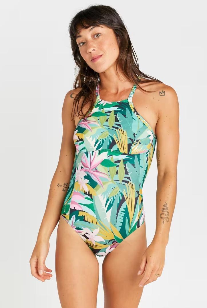 El nuevo bañador Andrea Tropical para mujer verde de Decathlon