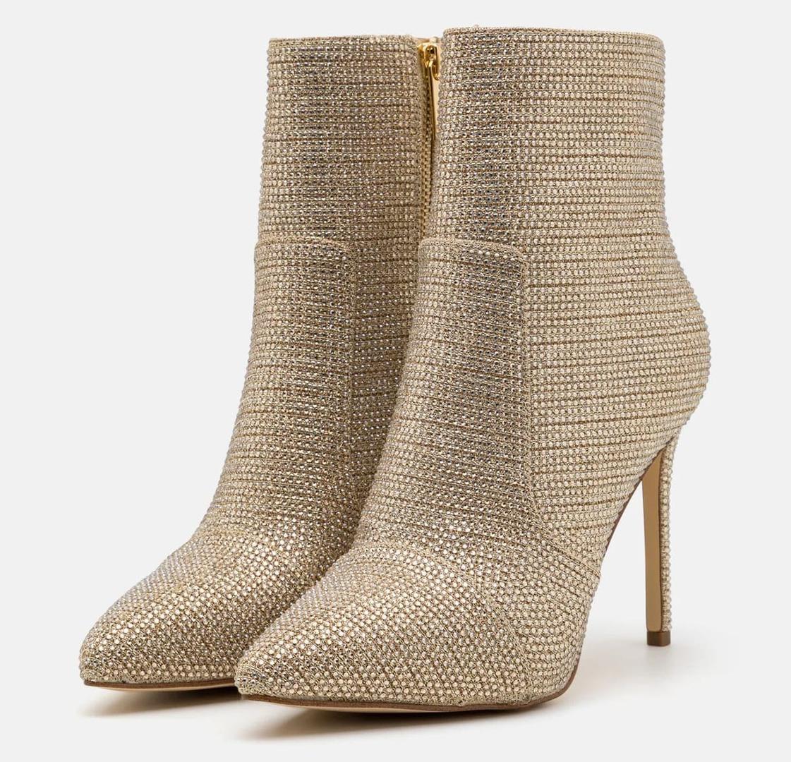 Los botines Rue de malla de cadena brillante con adornos de Michael Kors