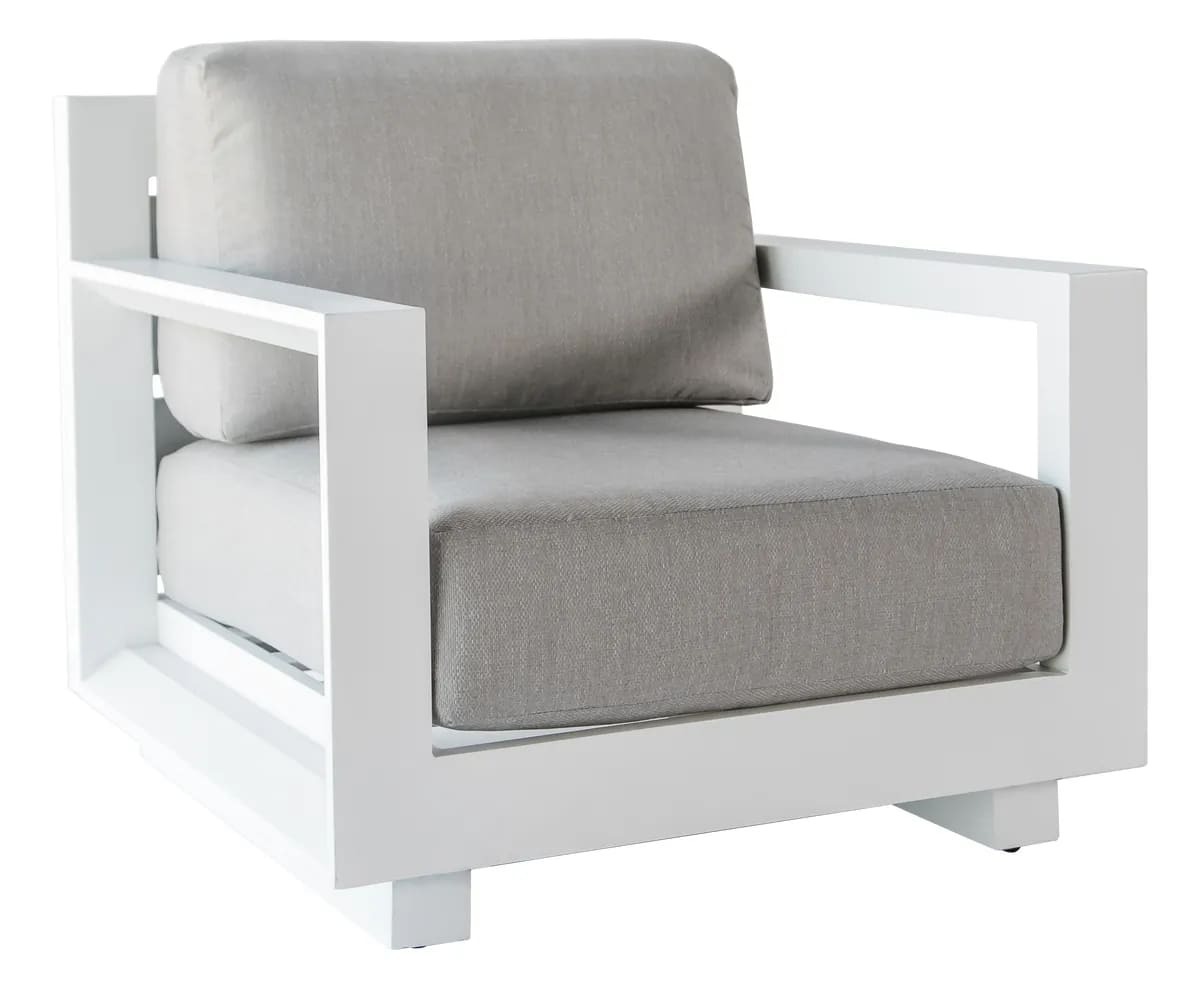 El sillón de jardín Luca de aluminio blanco con cojín de Leroy Merlin
