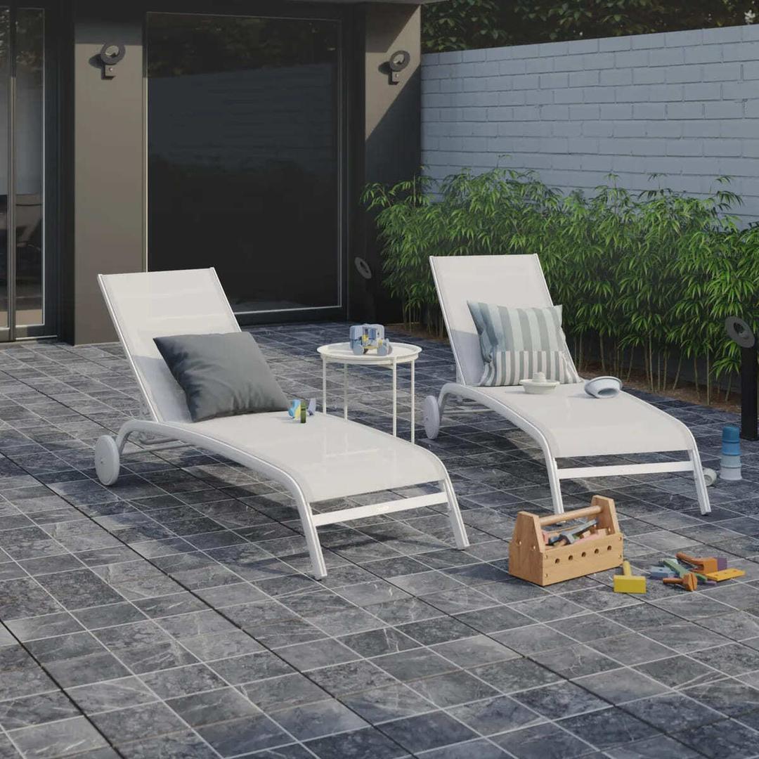La tumbona de jardín de aluminio Naterial Lycra II blanca de Leroy Merlin