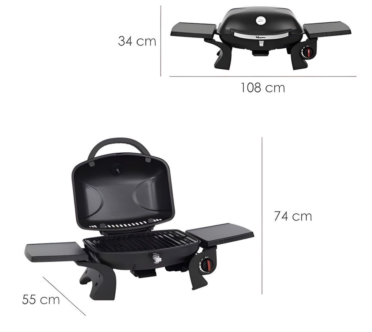 La barbacoa de gas de mesa portátil con 3,5 Kw de Carrefour