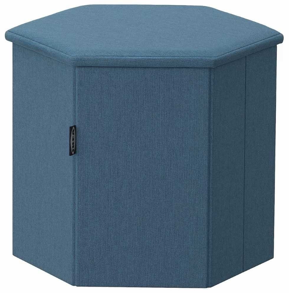 KJUGE Puf + almacenaje Knisa azul de Ikea